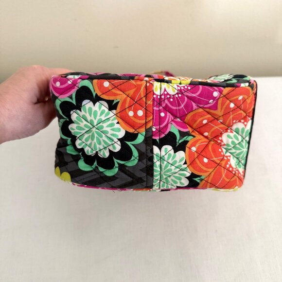 Vera Bradley Lunch Bag Floral Insulated Tote Pink Orange Black Double Handle - Picture 10 of 14